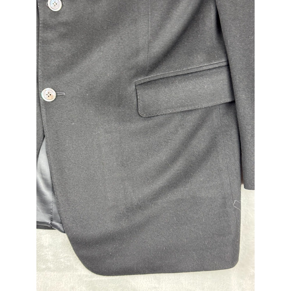 Canali Suit Jacket Mens 46L Long Black Virgin Wool Italy Blazer Blue Label - Picture 8 of 16
